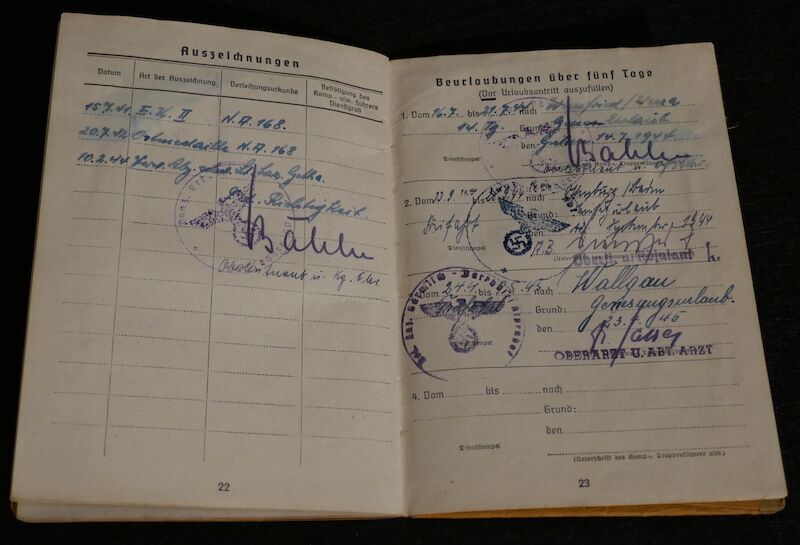 WWII German Panzer Soldbuch - Oberleutnant Hans Kurt Vetter (Swiss Born) - Panzer Regiment 2 & Panzer Lehr Regiment - Fought against US 101st Airborne Division at Bastogne - Ardennes & Holland - Ultra Rare (Sold) - Image 15