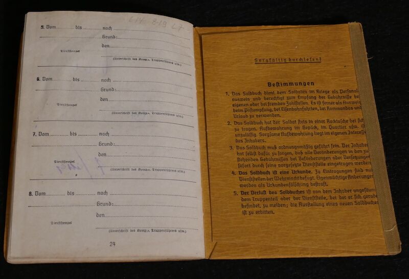 WWII German Panzer Soldbuch - Oberleutnant Hans Kurt Vetter (Swiss Born) - Panzer Regiment 2 & Panzer Lehr Regiment - Fought against US 101st Airborne Division at Bastogne - Ardennes & Holland - Ultra Rare (Sold) - Image 16