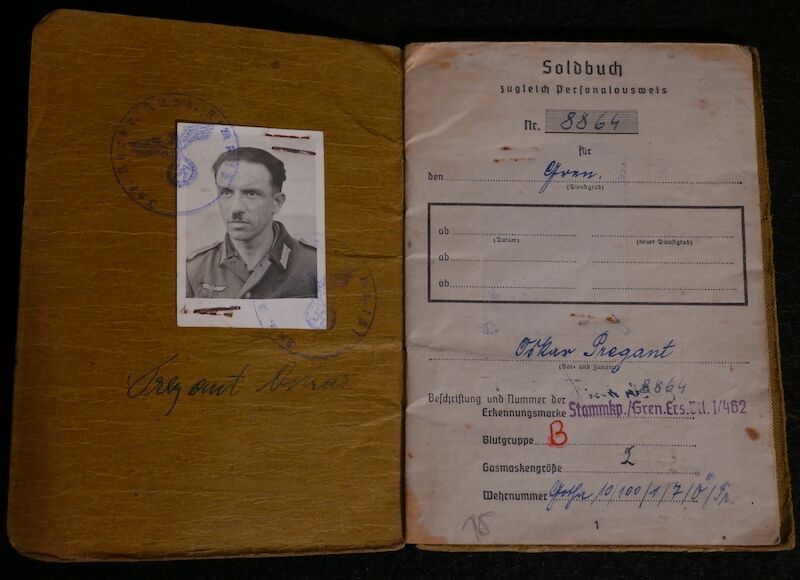 WWII German Soldbuch - Grenadier Pregant - Hoch und Deutschmeister - "Operation Spring Awakening" - Hungary 1945 (Sold)