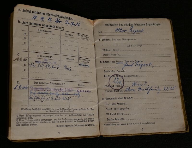 WWII German Soldbuch - Grenadier Pregant - Hoch und Deutschmeister - "Operation Spring Awakening" - Hungary 1945 (Sold) - Image 5