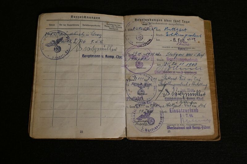 WWII German Army Soldbuch - Gefr Vetter - Finnish in German Army - Grenadier Regiment 1121 - 533 VGD - Fought against US Army in France - - Image 5