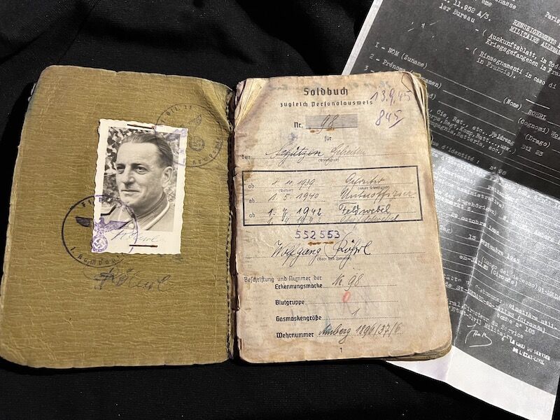 WWII German Soldbuch - Oberfeldwebel Rohrl - France 1944 - Died as a POW in France - Depot 183 - St.Medard-en-Jalles (Gironde) - 11th Panzer Division - Feldzeug Batl 23 - Buried in Berneuil - Iron Cross - Image 2
