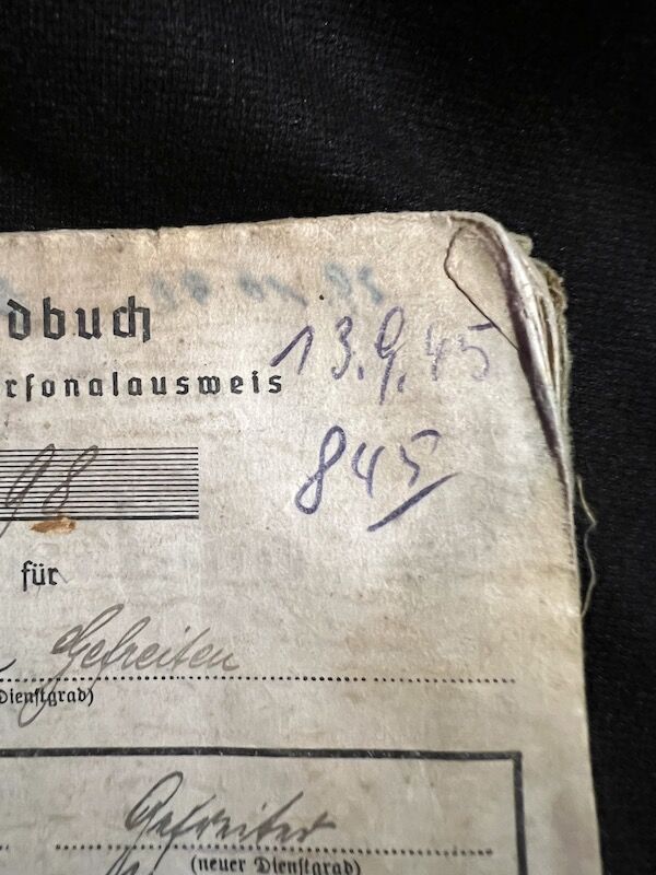 WWII German Soldbuch - Oberfeldwebel Rohrl - France 1944 - Died as a POW in France - Depot 183 - St.Medard-en-Jalles (Gironde) - 11th Panzer Division - Feldzeug Batl 23 - Buried in Berneuil - Iron Cross - Image 6