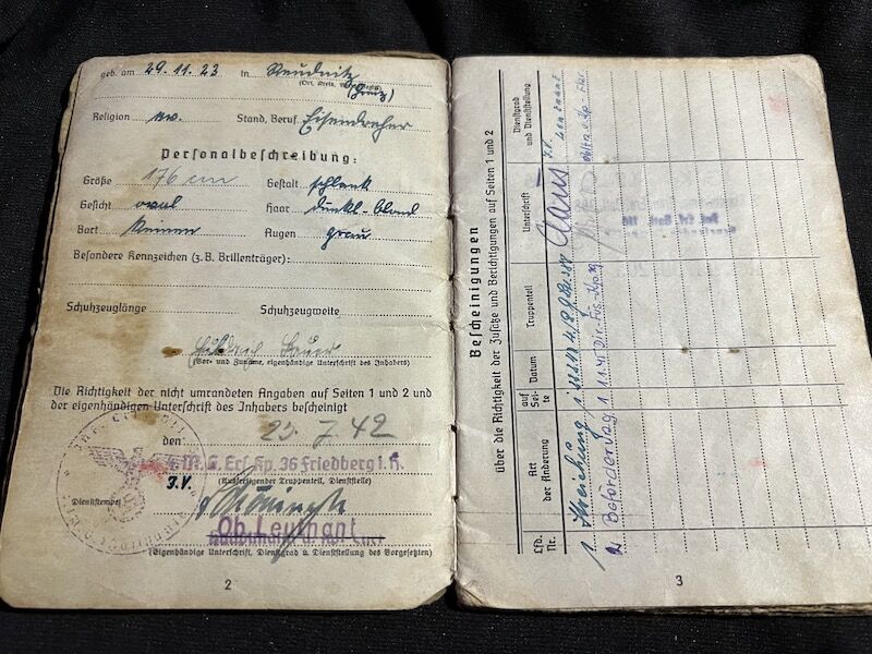 WWII German Soldbuch - Gefreiter Bauer - Grenadier Regiment 116 (9 Inf Div) - Machine Gun Team - 19 Volks Grenadier Division - West Wall 1945 - Fought against US Troops (Sold) - Image 8