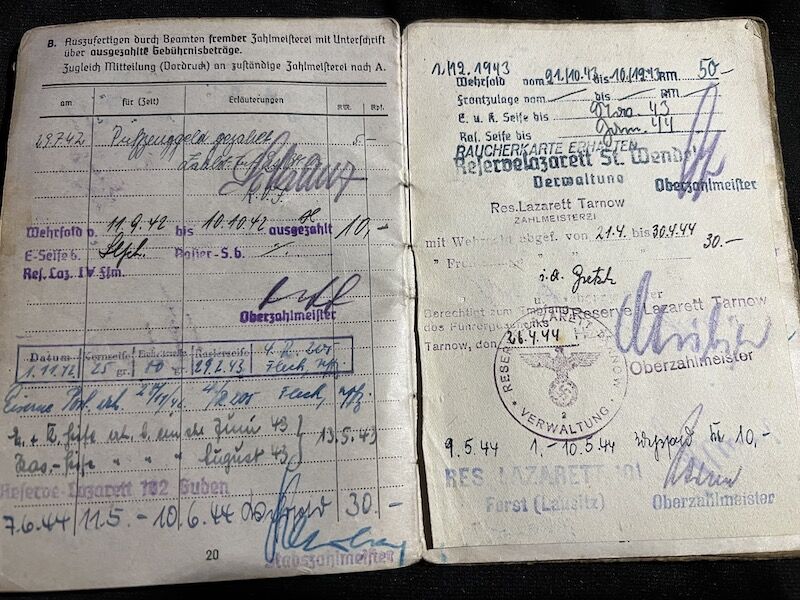 WWII German Soldbuch - Gefreiter Bauer - Grenadier Regiment 116 (9 Inf Div) - Machine Gun Team - 19 Volks Grenadier Division - West Wall 1945 - Fought against US Troops (Sold) - Image 20