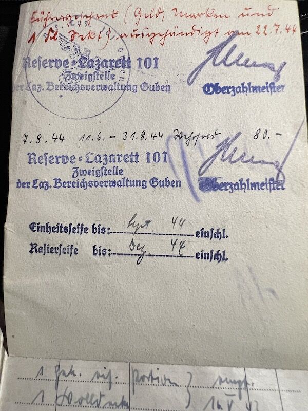 WWII German Soldbuch - Gefreiter Bauer - Grenadier Regiment 116 (9 Inf Div) - Machine Gun Team - 19 Volks Grenadier Division - West Wall 1945 - Fought against US Troops (Sold) - Image 21