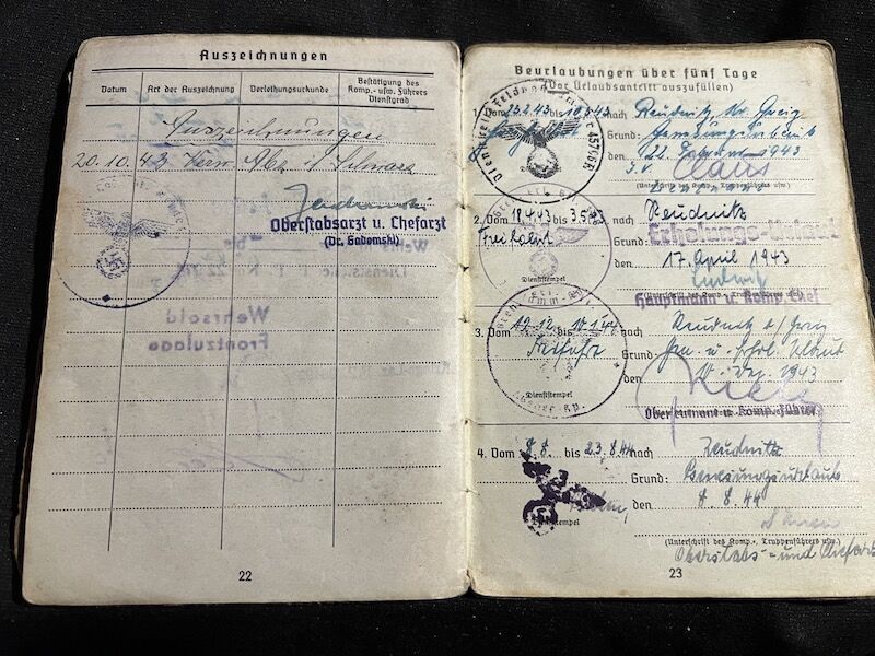 WWII German Soldbuch - Gefreiter Bauer - Grenadier Regiment 116 (9 Inf Div) - Machine Gun Team - 19 Volks Grenadier Division - West Wall 1945 - Fought against US Troops (Sold) - Image 23