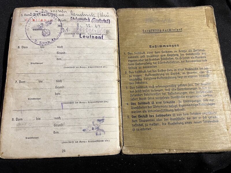 WWII German Soldbuch - Gefreiter Bauer - Grenadier Regiment 116 (9 Inf Div) - Machine Gun Team - 19 Volks Grenadier Division - West Wall 1945 - Fought against US Troops (Sold) - Image 24