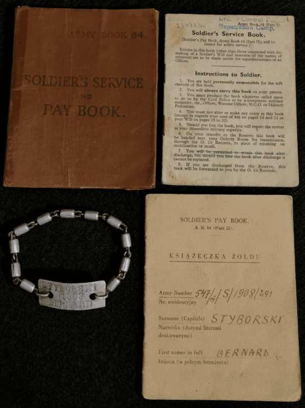 WWII Free Polish Army - Service & Pay Book - Armed Forces West - Styborski - Soldier's ID Bracelet - Super Rare - Image 3