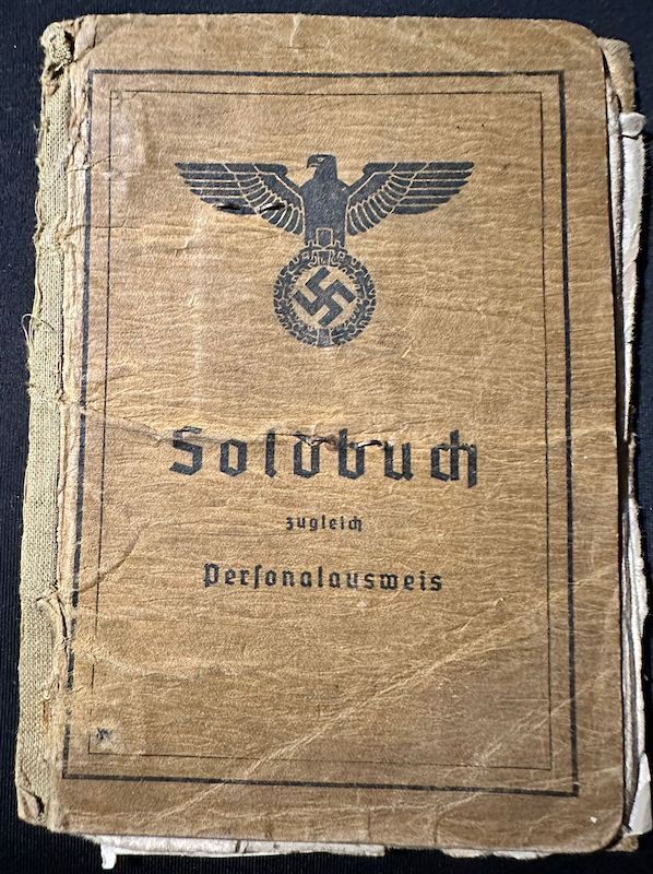 WWII German Army Soldbuch - Wehrmacht Leutnant Gersch - Artillerie Regiment 168 - 38 Infanterie Division - Sturmtage - Iron Cross First Class- - Image 2