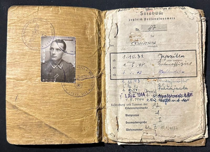 WWII German Army Soldbuch - Wehrmacht Leutnant Gersch - Artillerie Regiment 168 - 38 Infanterie Division - Sturmtage - Iron Cross First Class- - Image 5