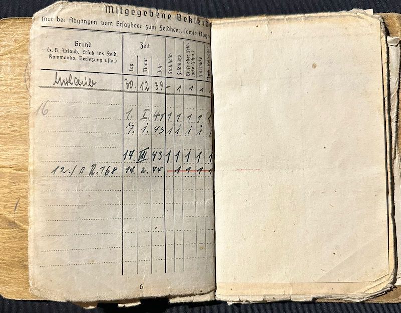 WWII German Army Soldbuch - Wehrmacht Leutnant Gersch - Artillerie Regiment 168 - 38 Infanterie Division - Sturmtage - Iron Cross First Class- - Image 6