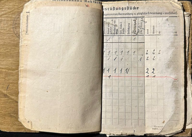 WWII German Army Soldbuch - Wehrmacht Leutnant Gersch - Artillerie Regiment 168 - 38 Infanterie Division - Sturmtage - Iron Cross First Class- - Image 10