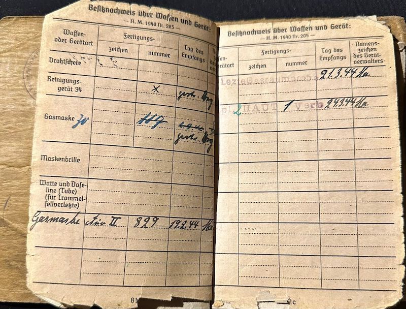 WWII German Army Soldbuch - Wehrmacht Leutnant Gersch - Artillerie Regiment 168 - 38 Infanterie Division - Sturmtage - Iron Cross First Class- - Image 12