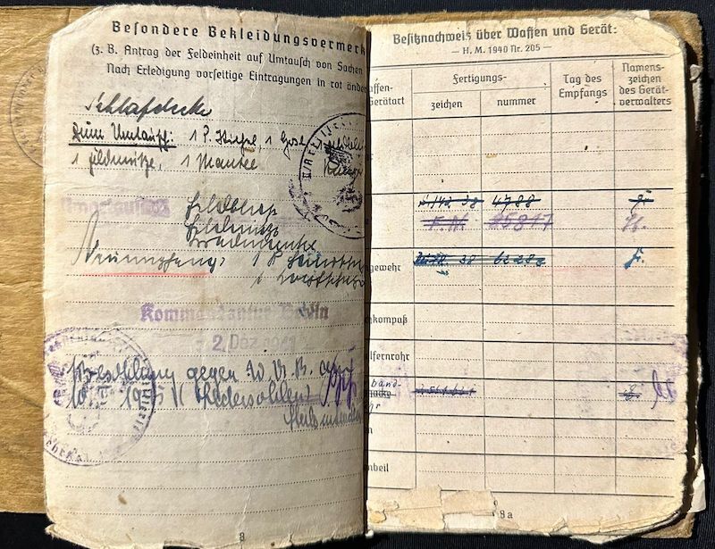 WWII German Army Soldbuch - Wehrmacht Leutnant Gersch - Artillerie Regiment 168 - 38 Infanterie Division - Sturmtage - Iron Cross First Class- - Image 13