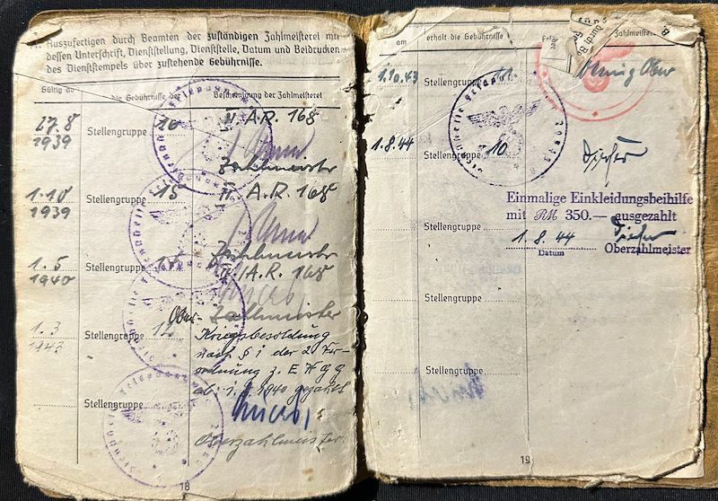 WWII German Army Soldbuch - Wehrmacht Leutnant Gersch - Artillerie Regiment 168 - 38 Infanterie Division - Sturmtage - Iron Cross First Class- - Image 16