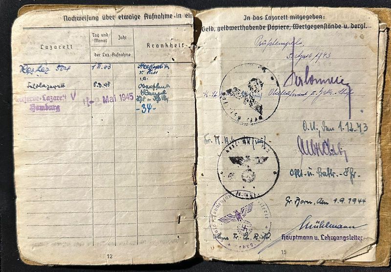 WWII German Army Soldbuch - Wehrmacht Leutnant Gersch - Artillerie Regiment 168 - 38 Infanterie Division - Sturmtage - Iron Cross First Class- - Image 17