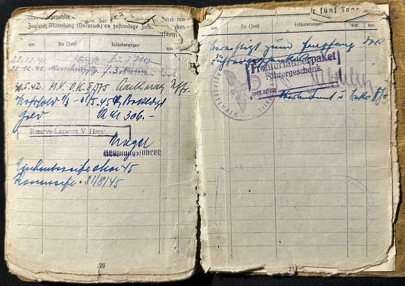 WWII German Army Soldbuch - Wehrmacht Leutnant Gersch - Artillerie Regiment 168 - 38 Infanterie Division - Sturmtage - Iron Cross First Class- - Image 19