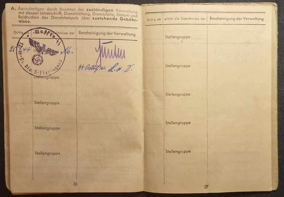 WWII German Waffen SS Soldbuch - Panzer Grenadier Willi Plotzitzka - Normandy & Ardennes - Divisions-Begleit-Kompanie - 12.SS-Panzerdivision “Hitlerjugend” - MP44 - KIA at 17 in Bastogne 1945 - Ultra Rare (Sold) - Image 18