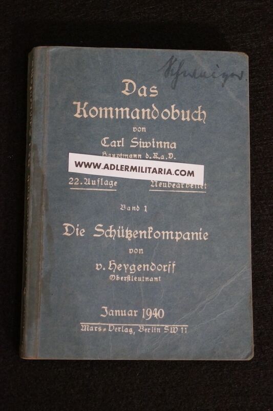 WWII German Army Field Manual - Das Kommandobuch - Die Schützenkompanie - Rare (Sold)