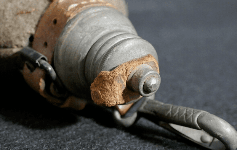 WWI Imperial German Army - Canteen M1915 - Original Field Wool Cover & Leather - Image 5