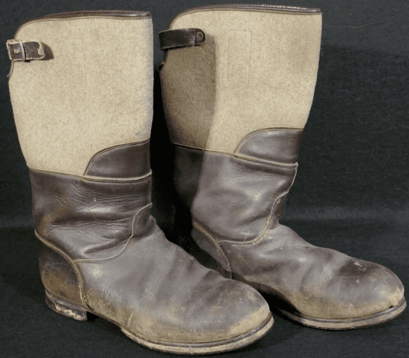 WWII German Wehrmacht - Winter Combat Boots - Eastern Front Felt & Leather - Issued