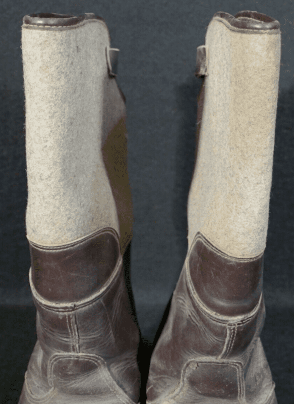 WWII German Wehrmacht - Winter Combat Boots - Eastern Front Felt & Leather - Issued - Image 4