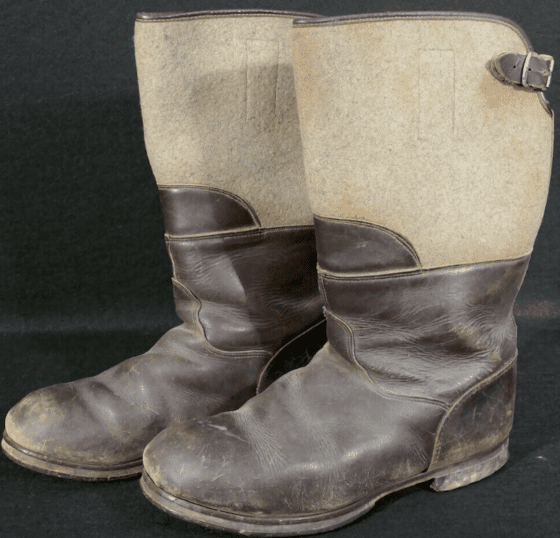 WWII German Wehrmacht - Winter Combat Boots - Eastern Front Felt & Leather - Issued - Image 5