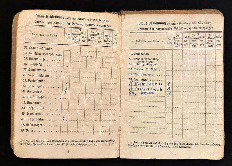 WWII German Kriegsmarine Soldbuch - Matrosen Gef Otto Sadowski - Hafenkommandant Antwerpen - Antwerp 1944 - Image 10