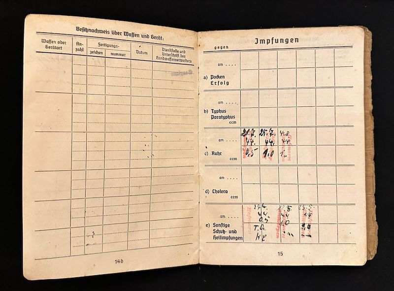 WWII German Kriegsmarine Soldbuch - Matrosen Gef Otto Sadowski - Hafenkommandant Antwerpen - Antwerp 1944 - Image 13