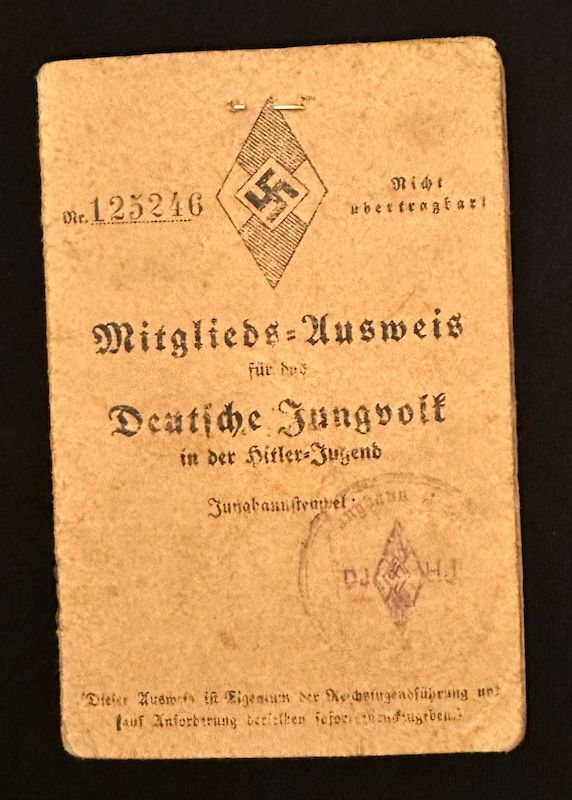 WWII German Deutsche Jungvolk (Hitler Youth) Identity Document - Killed in Action - Aufklärungs Abt 26 - 26 Inf Div - Grenade Splinter in Head (Sold) - Image 2