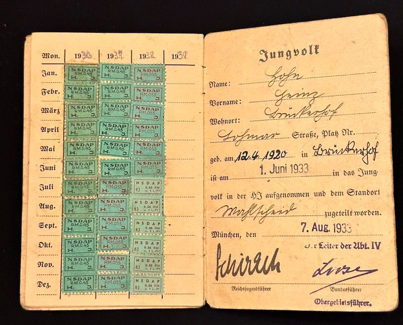 WWII German Deutsche Jungvolk (Hitler Youth) Identity Document - Killed in Action - Aufklärungs Abt 26 - 26 Inf Div - Grenade Splinter in Head (Sold) - Image 4