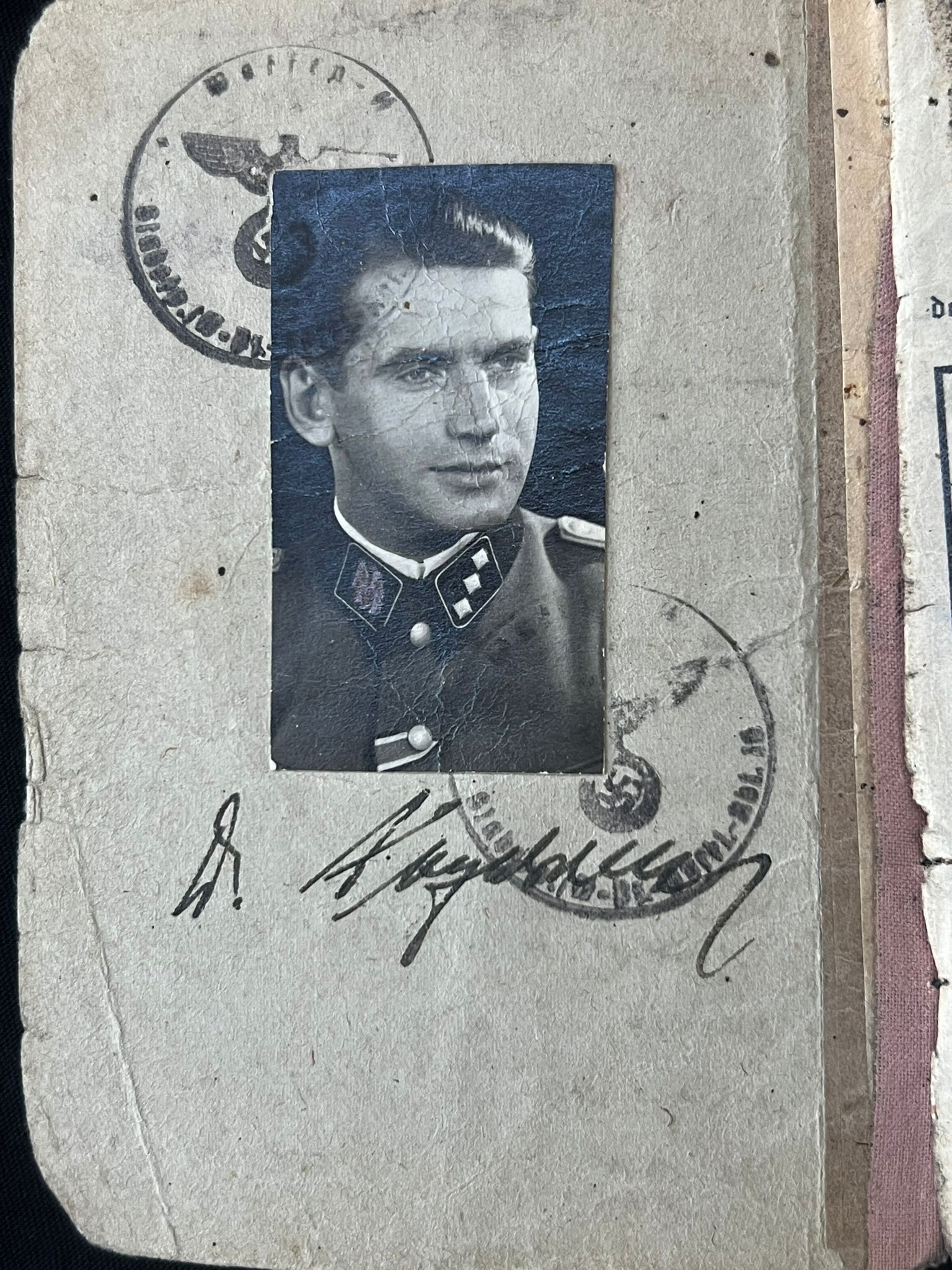 WWII German Waffen SS Soldbuch - SS-Hauptsturmführer Willfried Segebrecht - Commander 1st Company - SS-Panzer-Aufklärungsabteilung 16 RFSS - War Criminal - Worst Massacre of Civilians by the Waffen SS on the Western Front - Italy - Vinca - Monte Sole - Bardine - Valla - Exceptionally Rare Historical Evidence ( SOLD ) - Image 3