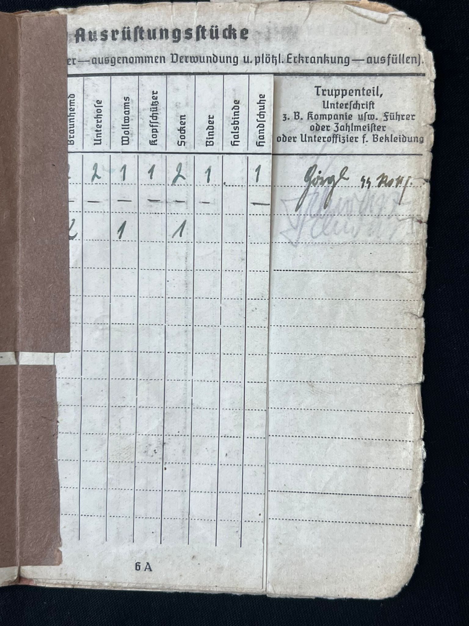 WWII German Waffen SS Soldbuch - SS-Hauptsturmführer Willfried Segebrecht - Commander 1st Company - SS-Panzer-Aufklärungsabteilung 16 RFSS - War Criminal - Worst Massacre of Civilians by the Waffen SS on the Western Front - Italy - Vinca - Monte Sole - Bardine - Valla - Exceptionally Rare Historical Evidence ( SOLD ) - Image 10