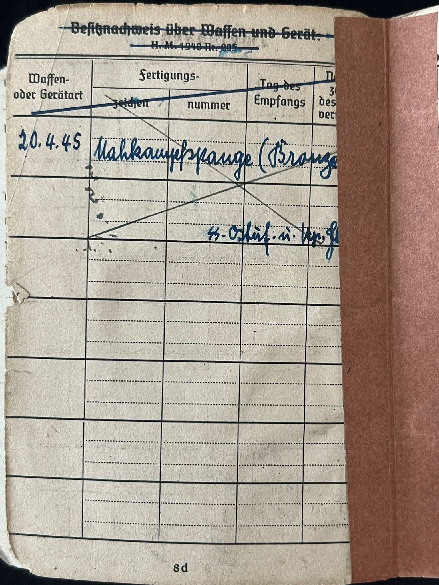 WWII German Waffen SS Soldbuch - SS-Hauptsturmführer Willfried Segebrecht - Commander 1st Company - SS-Panzer-Aufklärungsabteilung 16 RFSS - War Criminal - Worst Massacre of Civilians by the Waffen SS on the Western Front - Italy - Vinca - Monte Sole - Bardine - Valla - Exceptionally Rare Historical Evidence ( SOLD ) - Image 16