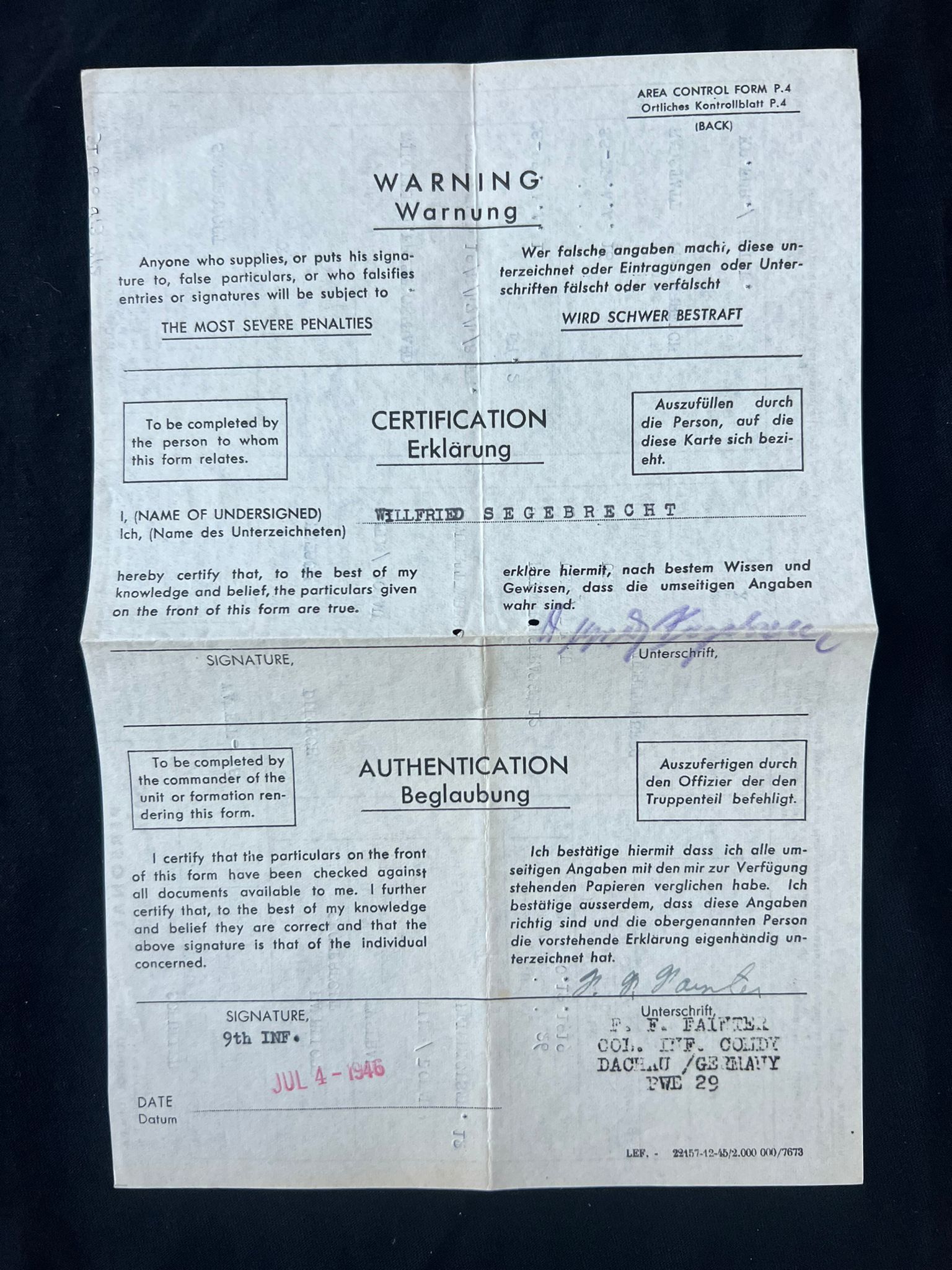WWII German Waffen SS Soldbuch - SS-Hauptsturmführer Willfried Segebrecht - Commander 1st Company - SS-Panzer-Aufklärungsabteilung 16 RFSS - War Criminal - Worst Massacre of Civilians by the Waffen SS on the Western Front - Italy - Vinca - Monte Sole - Bardine - Valla - Exceptionally Rare Historical Evidence ( SOLD ) - Image 24