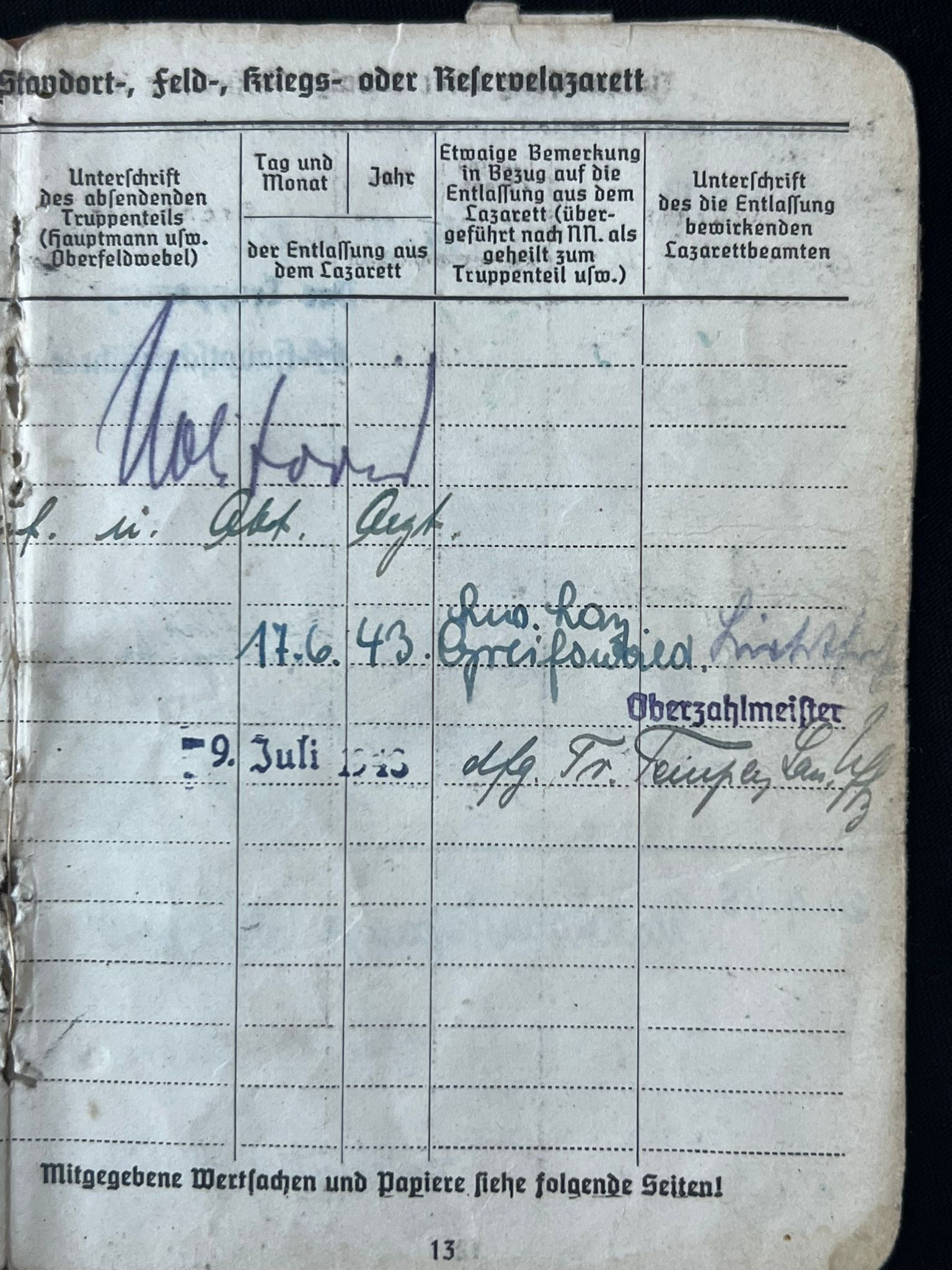 WWII German Waffen SS Soldbuch - SS-Hauptsturmführer Willfried Segebrecht - Commander 1st Company - SS-Panzer-Aufklärungsabteilung 16 RFSS - War Criminal - Worst Massacre of Civilians by the Waffen SS on the Western Front - Italy - Vinca - Monte Sole - Bardine - Valla - Exceptionally Rare Historical Evidence ( SOLD ) - Image 14