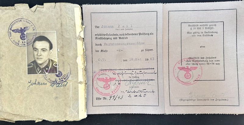 WWII German Waffen SS Grouping - SS-Oberscharführer Johann Paul - SS Flak Abt 3 - Totenkopf - "Meldehund" (Offer Accepted) - Image 4