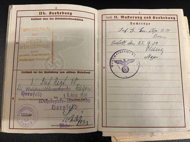 WWII German Wehrmacht Wehrpass - Hitler Youth Leaders Identity Papers - Golden HJ Badge - Leutnant Otto Banse - Gebirgsjäger Regiment 138 - Killed in Action - Image 16