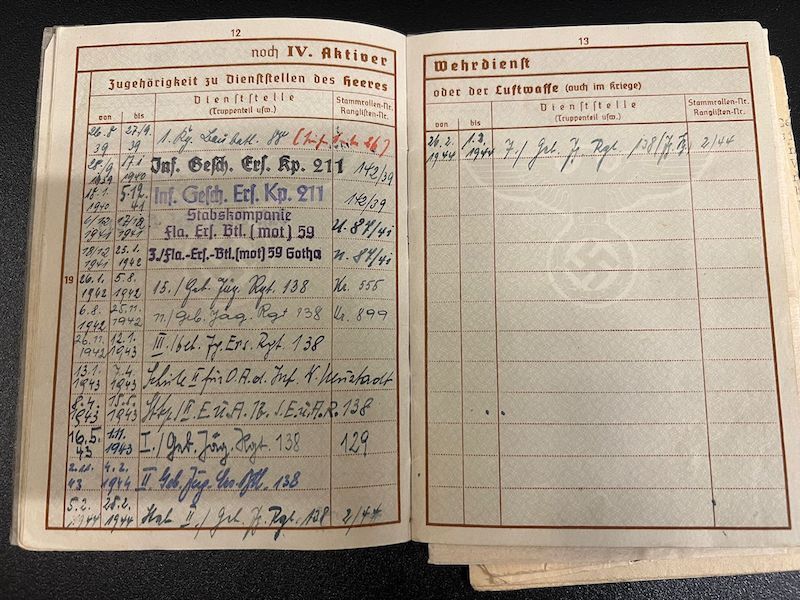 WWII German Wehrmacht Wehrpass - Hitler Youth Leaders Identity Papers - Golden HJ Badge - Leutnant Otto Banse - Gebirgsjäger Regiment 138 - Killed in Action - Image 20