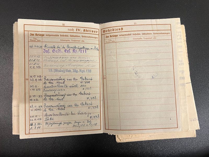 WWII German Wehrmacht Wehrpass - Hitler Youth Leaders Identity Papers - Golden HJ Badge - Leutnant Otto Banse - Gebirgsjäger Regiment 138 - Killed in Action - Image 23