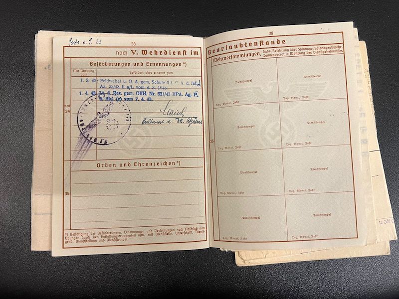 WWII German Wehrmacht Wehrpass - Hitler Youth Leaders Identity Papers - Golden HJ Badge - Leutnant Otto Banse - Gebirgsjäger Regiment 138 - Killed in Action - Image 25