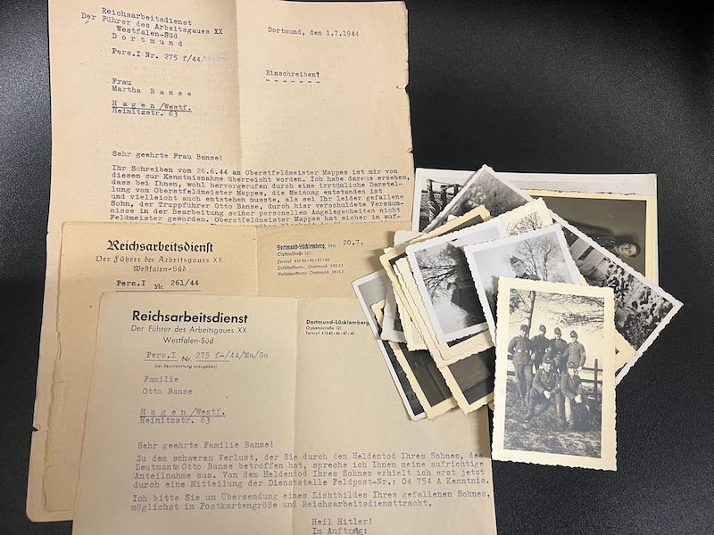 WWII German Wehrmacht Wehrpass - Hitler Youth Leaders Identity Papers - Golden HJ Badge - Leutnant Otto Banse - Gebirgsjäger Regiment 138 - Killed in Action - Image 37
