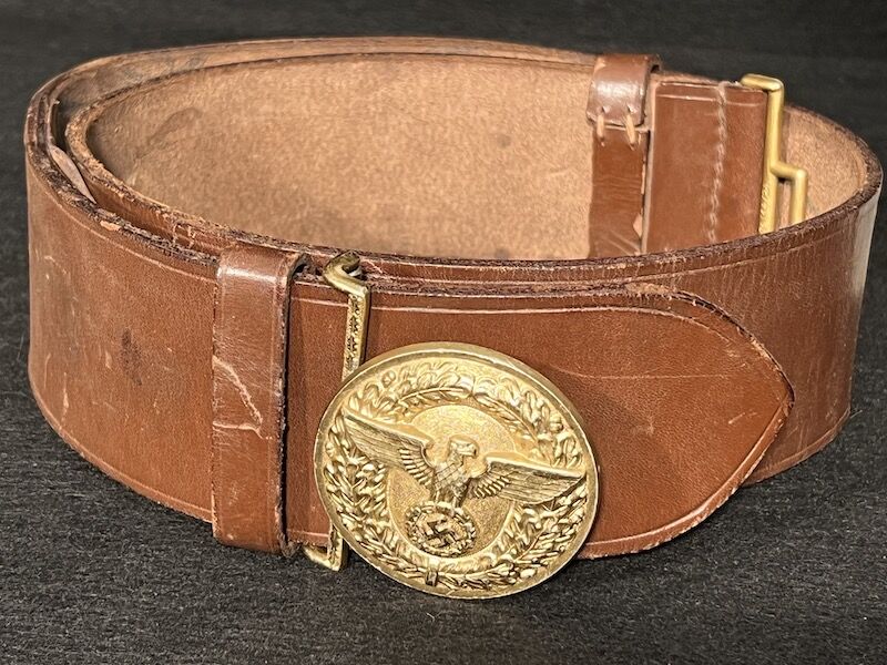 WWII German Political Leaders Belt and Buckle - Koppelschloss - RZM M4/39 - RZM Marked Leather - NAMED: Anton Zauner - Original (Offer Accepted) - Image 2