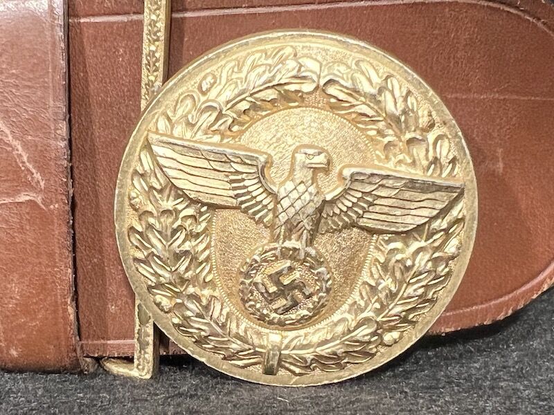 WWII German Political Leaders Belt and Buckle - Koppelschloss - RZM M4/39 - RZM Marked Leather - NAMED: Anton Zauner - Original (Offer Accepted) - Image 3
