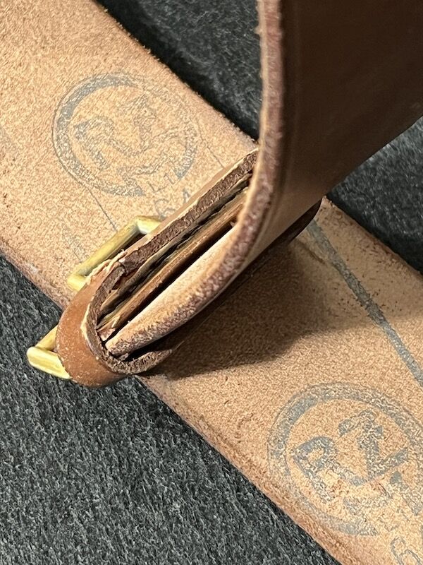 WWII German Political Leaders Belt and Buckle - Koppelschloss - RZM M4/39 - RZM Marked Leather - NAMED: Anton Zauner - Original (Offer Accepted) - Image 6