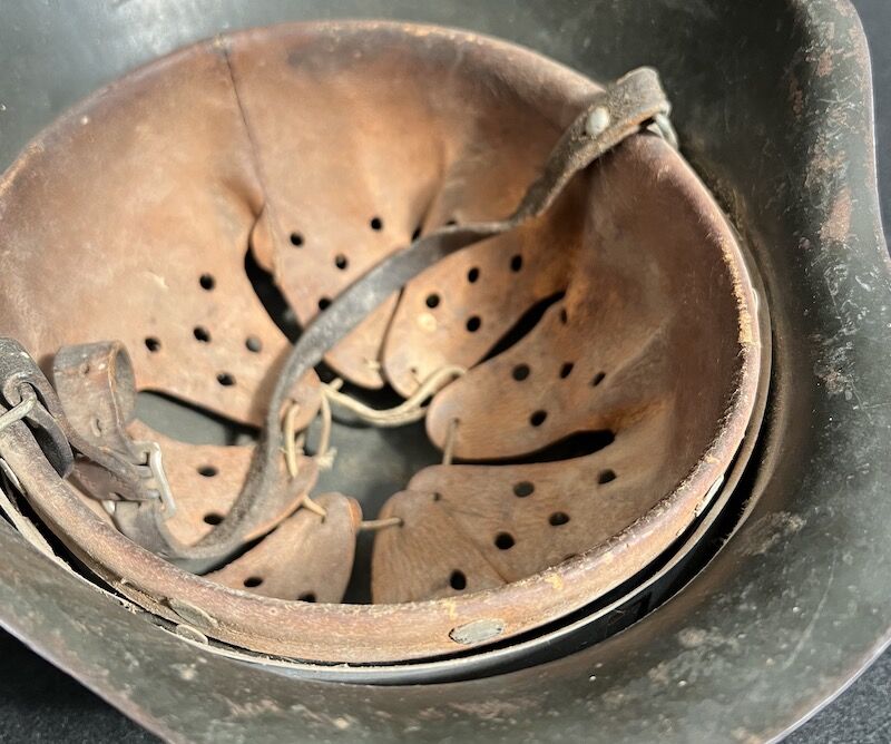 WWII German Army Helmet - M42 - HKP64 - Wehrmacht - Sleeper - US Bring Back Untouched - Complete - Image 7