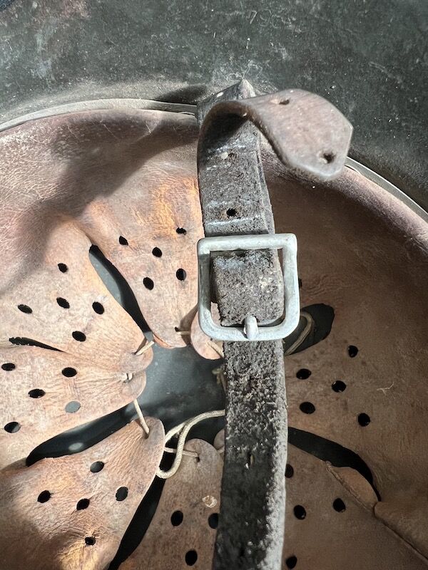 WWII German Army Helmet - M42 - HKP64 - Wehrmacht - Sleeper - US Bring Back Untouched - Complete - Image 4