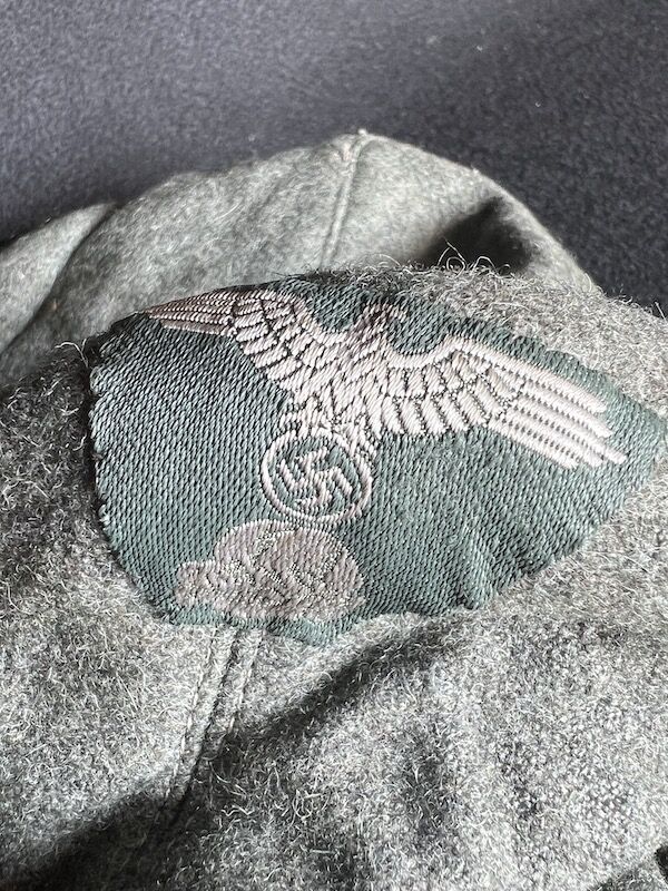 WWII German Waffen SS - M43 Feldmütze - Field Cap - 1010/44 - Dachau 1944 Produced - GI Bring Back 63rd Infantry Division April 1945 Germany ( With COA ) - Rare (Offer Accepted) - Image 18