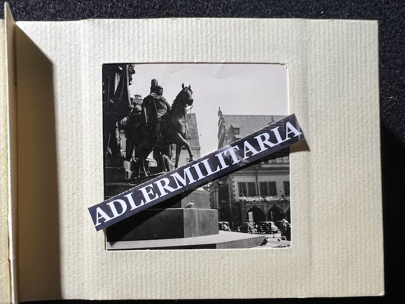 WWII German Min Photo Album Leipzig KDF Wagen Volkswagen Beetle Art Museums Streets with Flags - Image 7